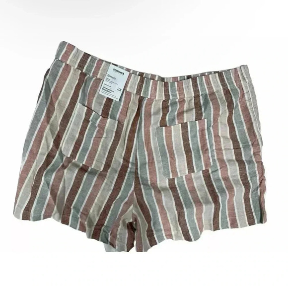 NWT Women’s Sonoma Striped Shorts With Ultra Comfort Waistband Size 2XL XXL - Picture 2 of 4